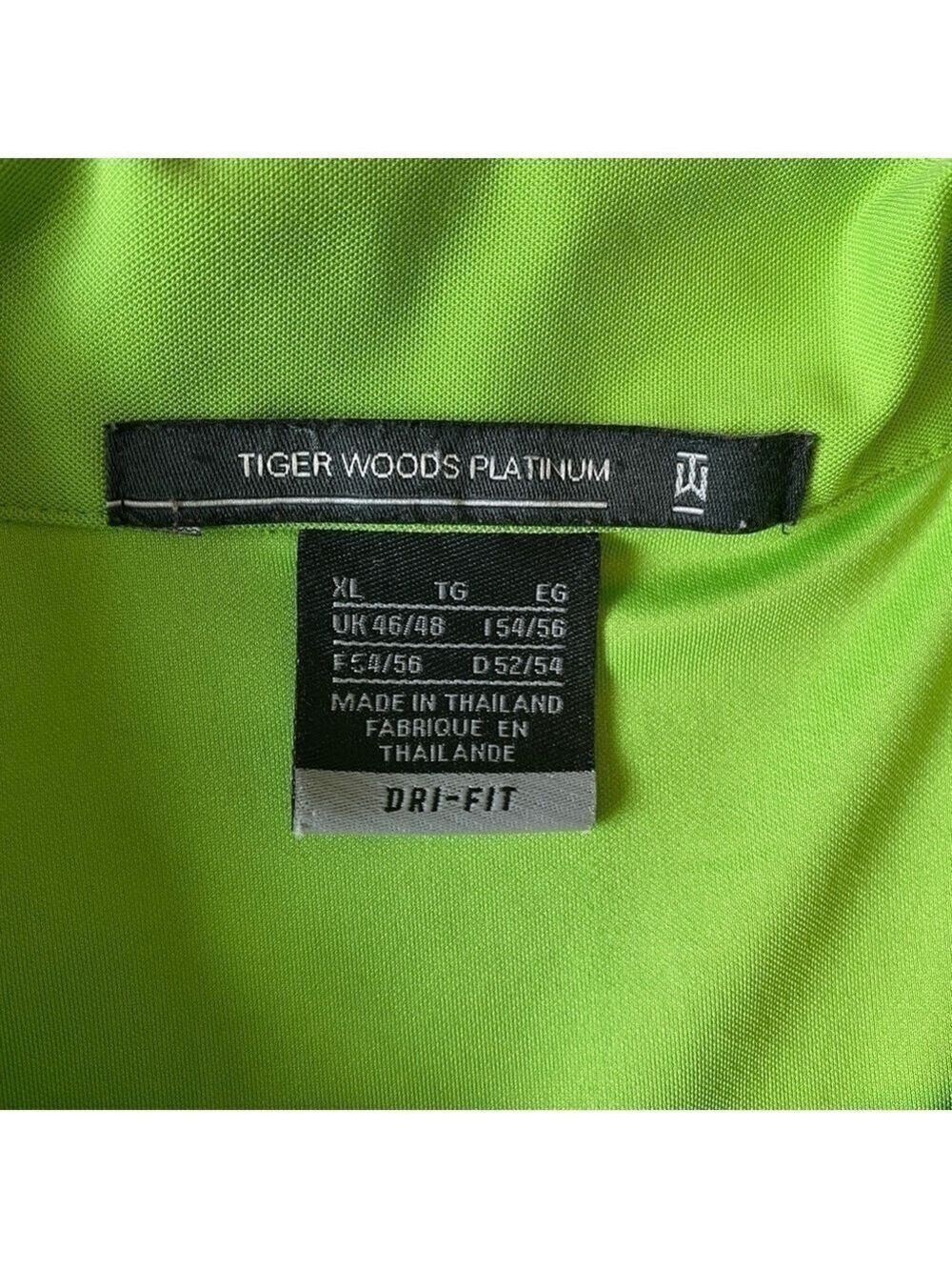Nike Tiger Woods Platinum Dri-Fit Polo Shirt Size XL Green Snap button - Picture 5 of 9